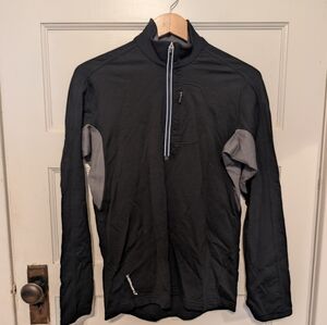 Icebreaker 1/4 Zip Base layer GT Men's M Black Merino Wool Winter Snow Outdoors